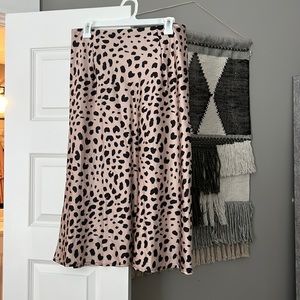 Leopard Satin Skirt